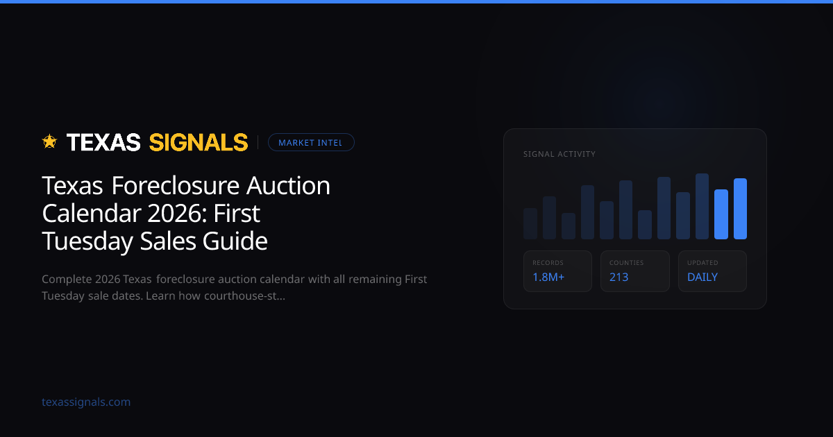 Texas Foreclosure Auction Calendar 2026: First Tuesday Sales Guide ...