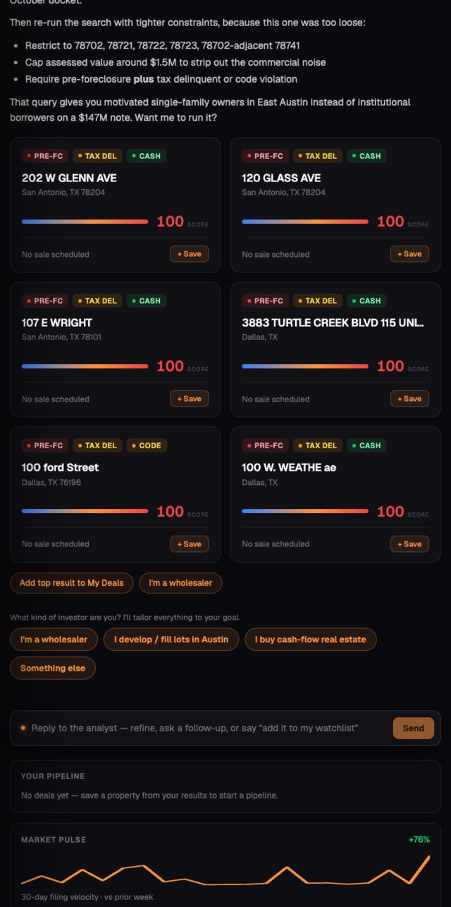 Texas Signals iOS app — Ask for the list in plain English